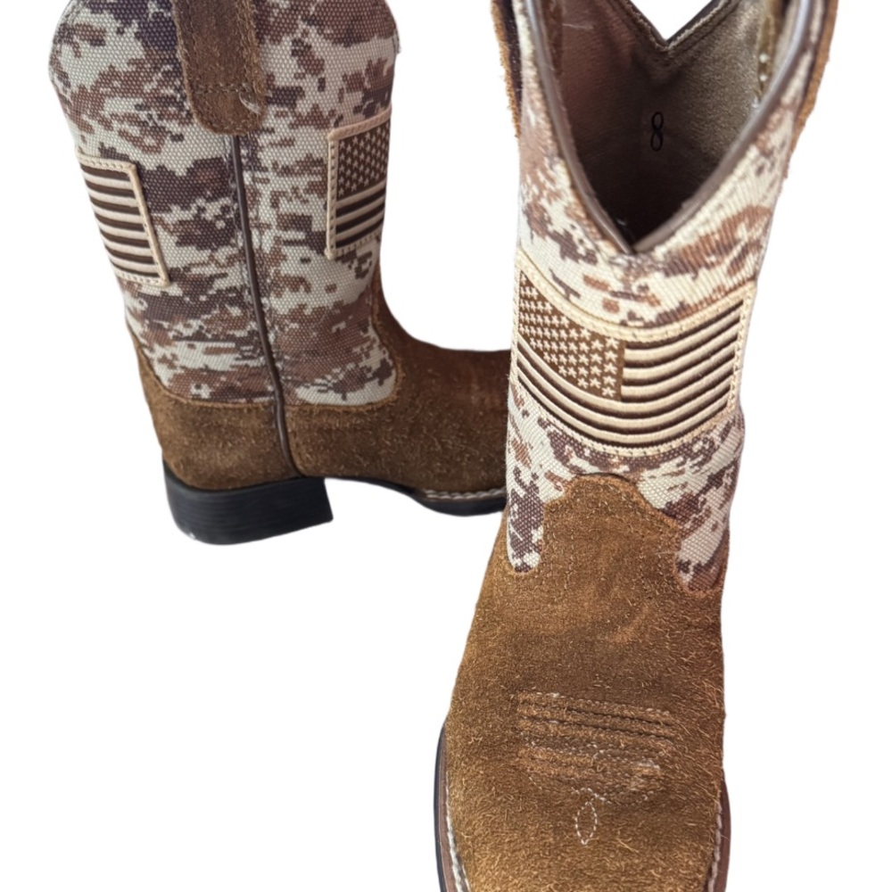 ARIAT YOUTH PATRIOT LEATHER WESTERN BOOTS
